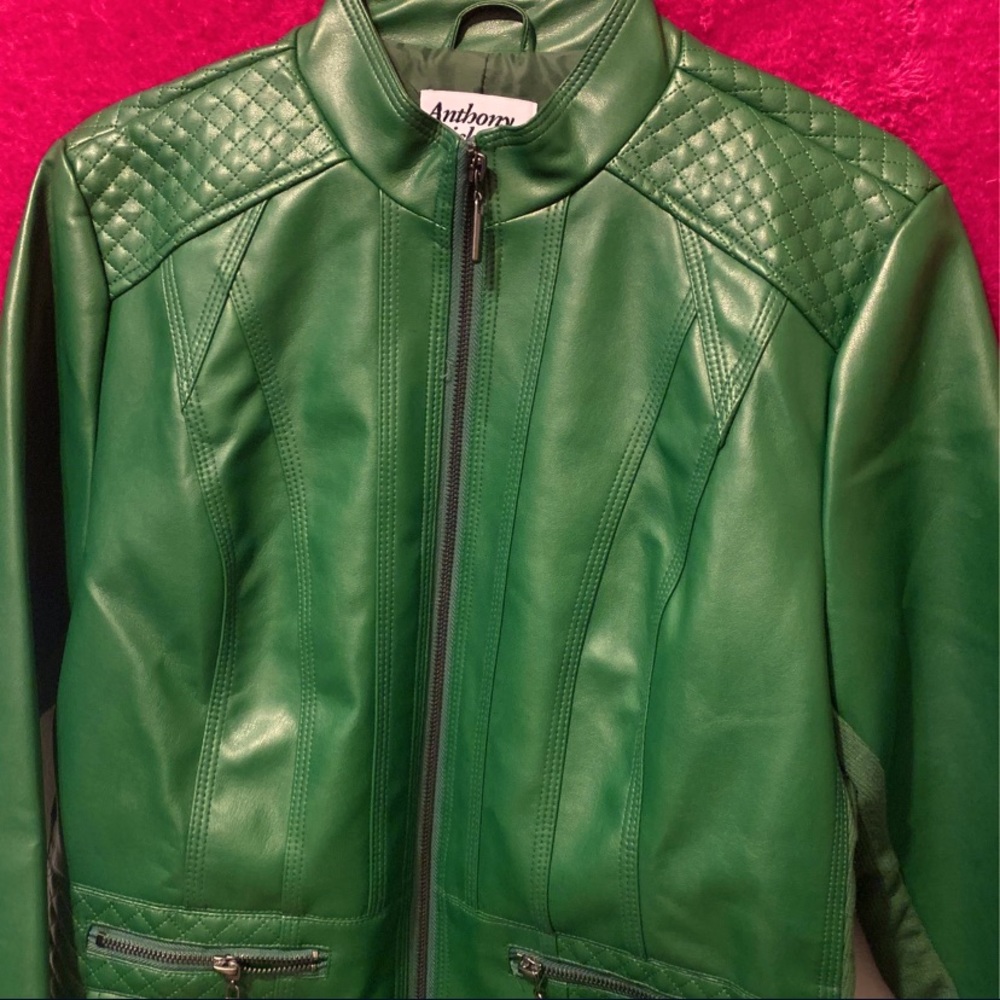 Emerald green leather jacket